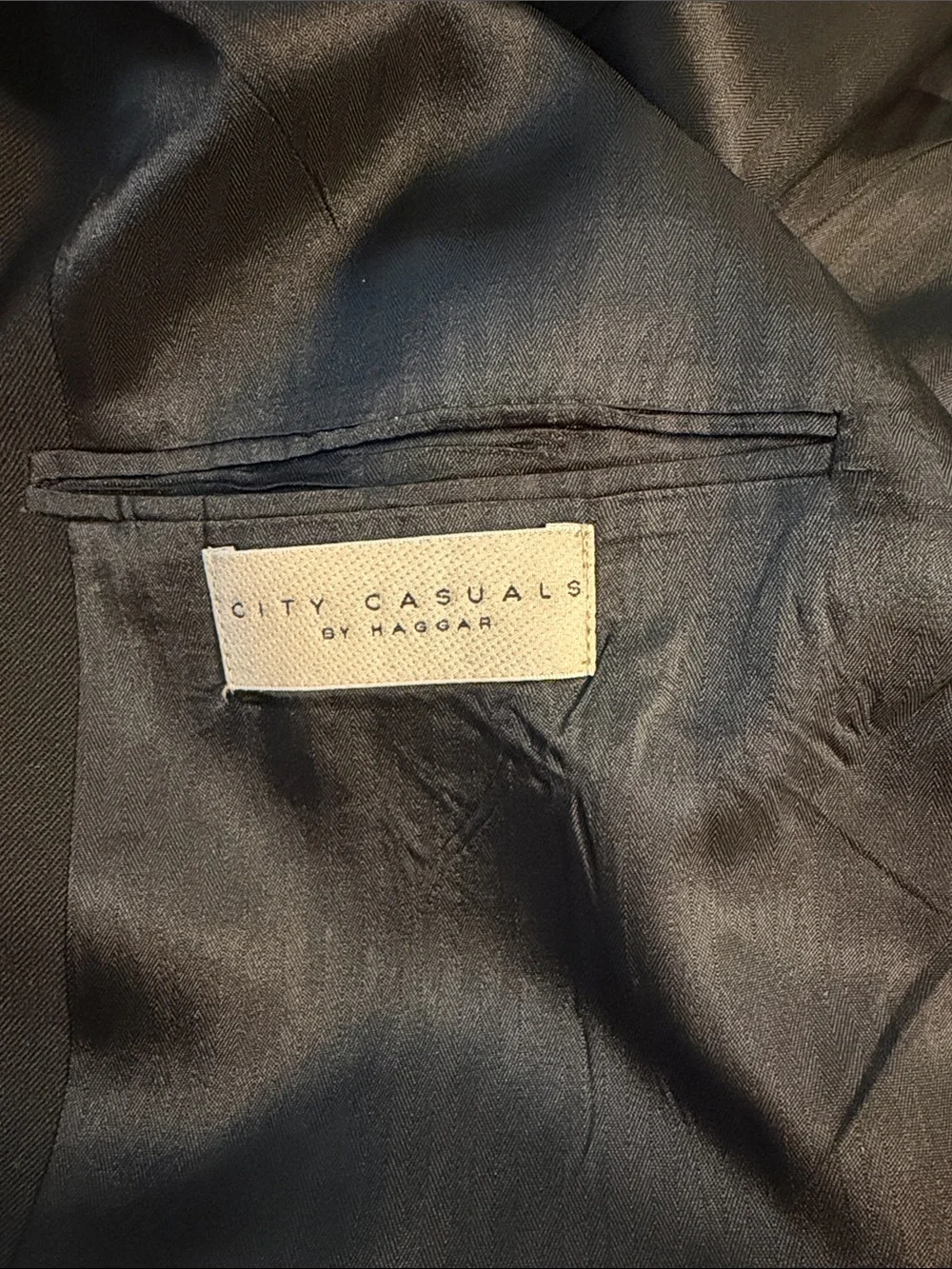 Haggar Black Three-Button Sport Coat Blazer 46R